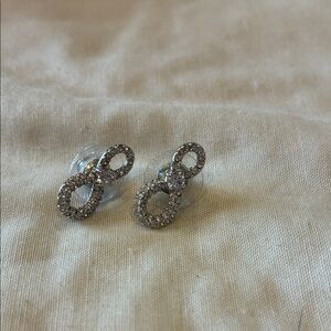 Swarovski Silver Infinity Earrings
